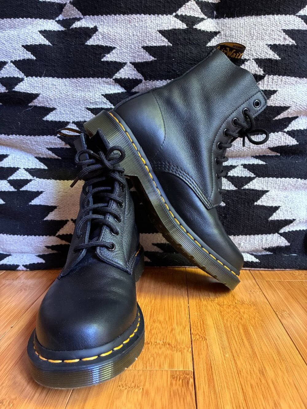 Dr. Martens 1460 Pascal Virginia Black Leather Women's Combat Boots Sz 9 - Picture 9 of 9